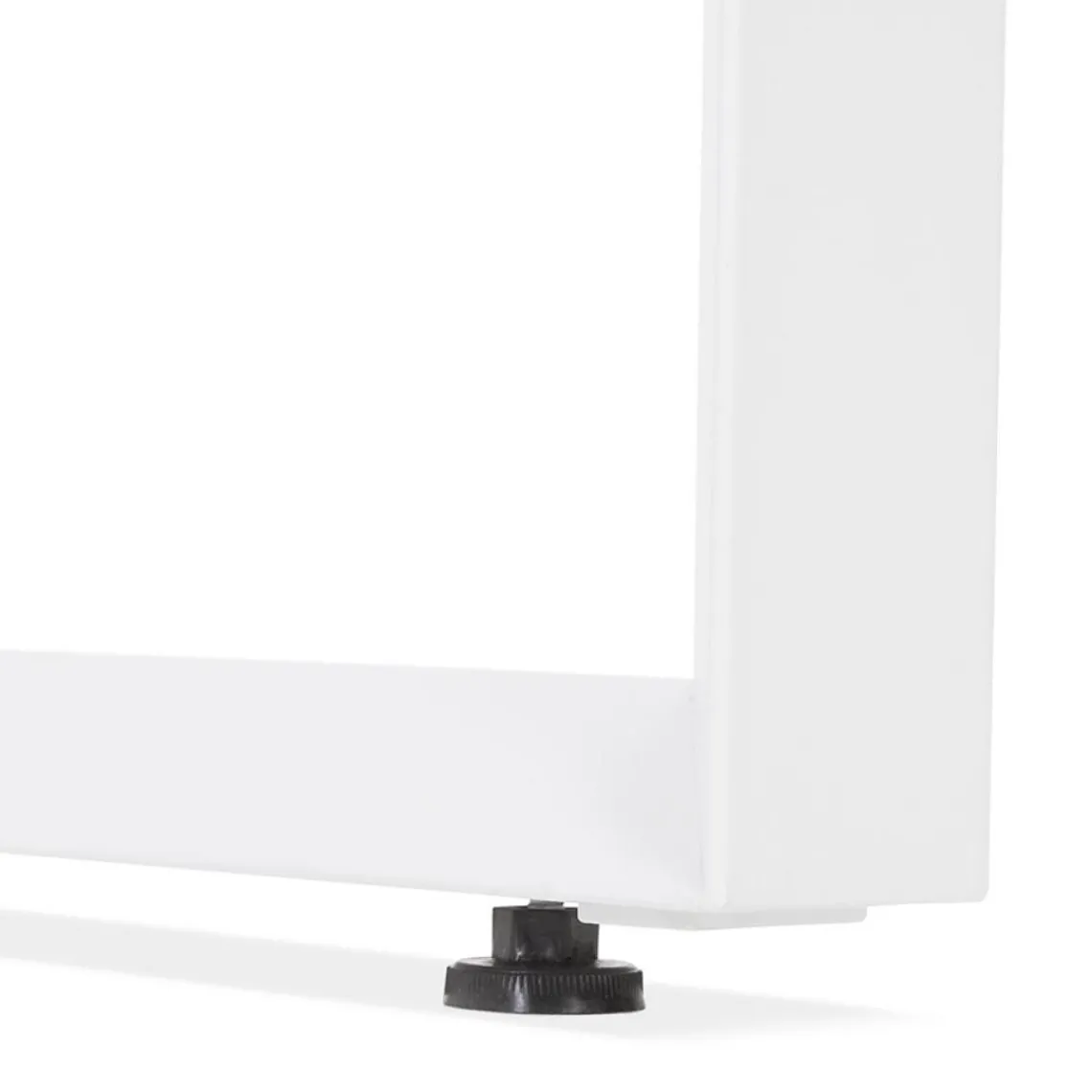 ALTEREGO Bureau droit design 'BAKUS' en bois finition naturelle et métal blanc Discount