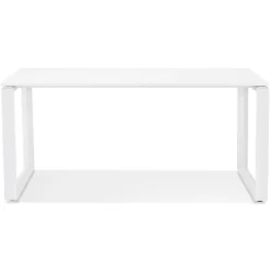 ALTEREGO Bureau droit design 'BAKUS' en bois et métal blanc Discount