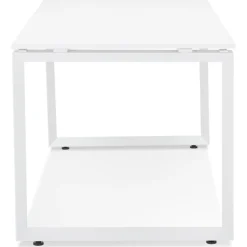 ALTEREGO Bureau droit design 'BAKUS' en bois et métal blanc Discount
