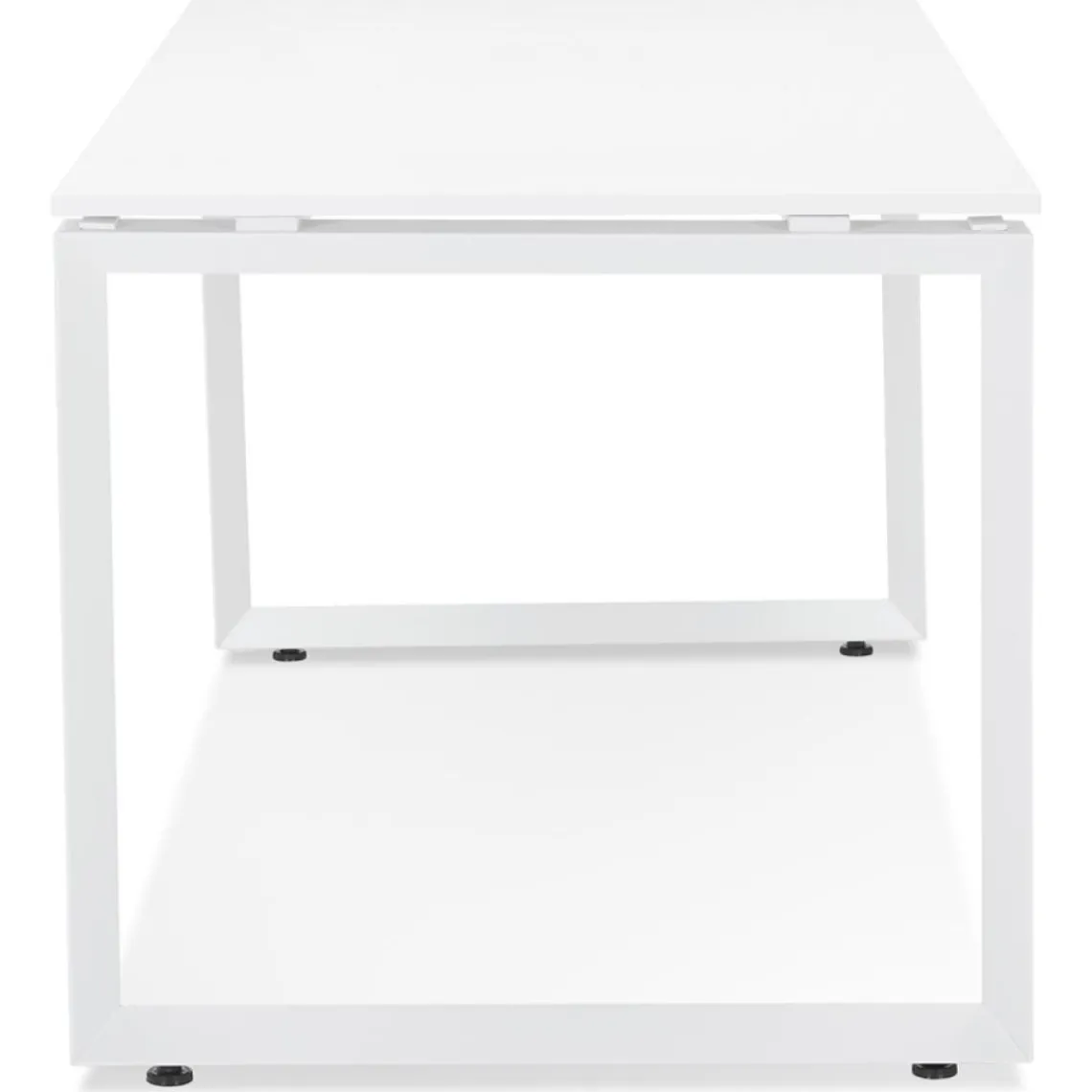 ALTEREGO Bureau droit design 'BAKUS' en bois et métal blanc Discount