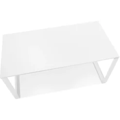 ALTEREGO Bureau droit design 'BAKUS' en bois et métal blanc Discount