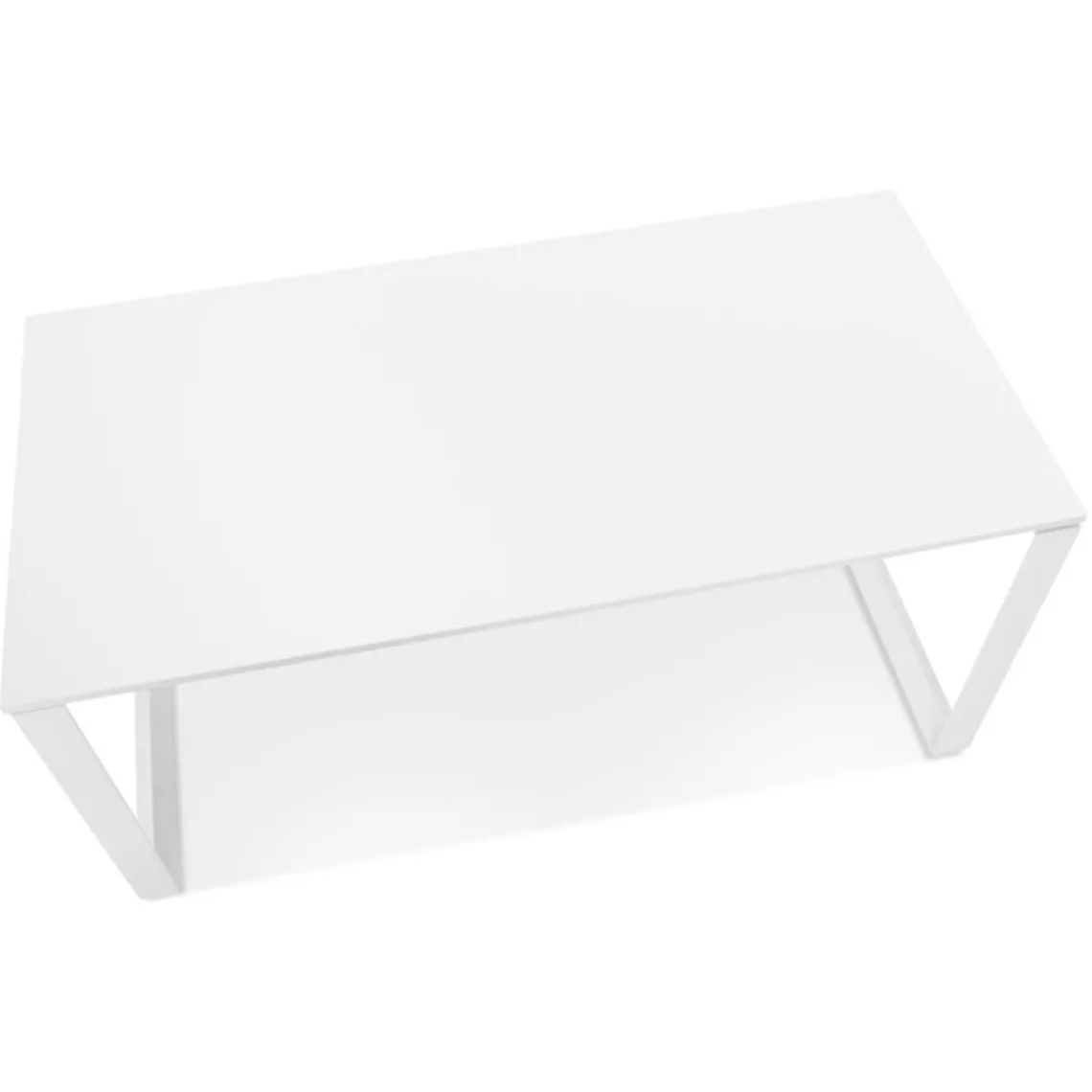 ALTEREGO Bureau droit design 'BAKUS' en bois et métal blanc Discount