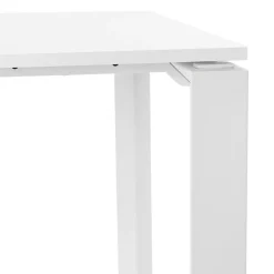 ALTEREGO Bureau droit design 'BAKUS' en bois et métal blanc Discount