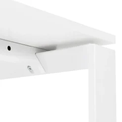 ALTEREGO Bureau droit design 'BAKUS' en bois et métal blanc Discount