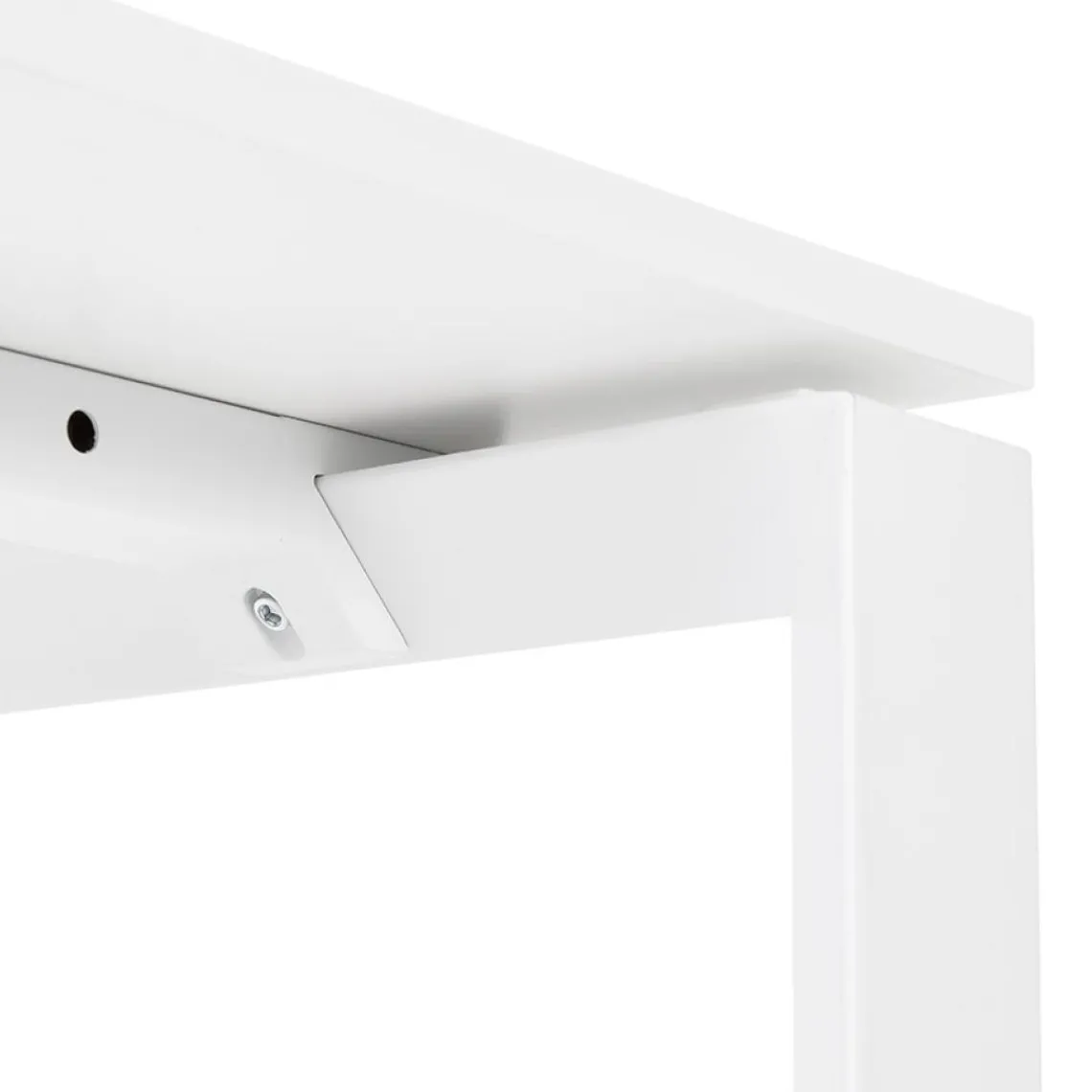 ALTEREGO Bureau droit design 'BAKUS' en bois et métal blanc Discount