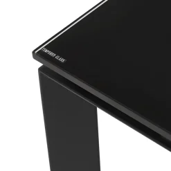 ALTEREGO Bureau droit design 'BAKUS' en verre et métal noir Outlet