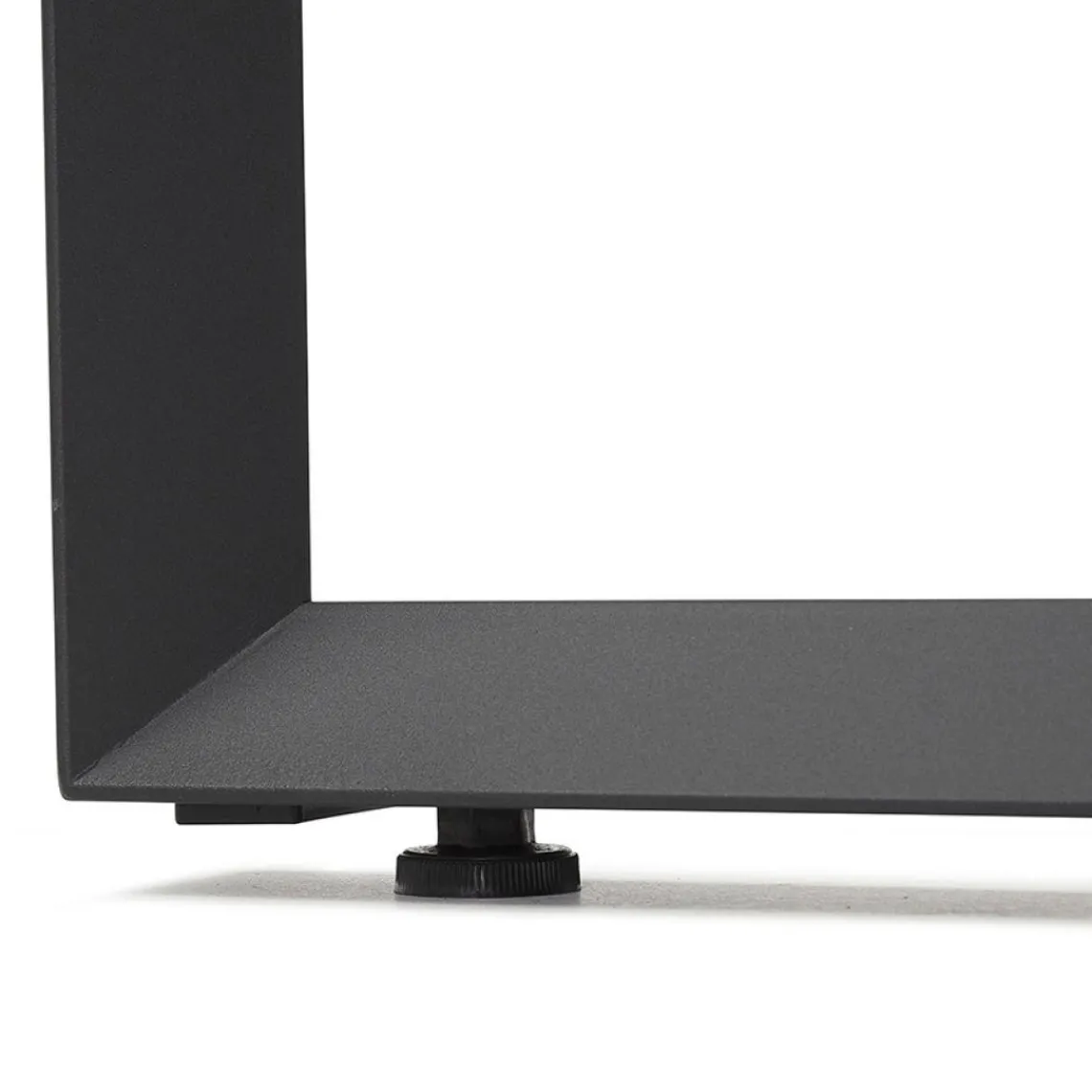 ALTEREGO Bureau droit design 'BAKUS' en verre et métal noir Outlet