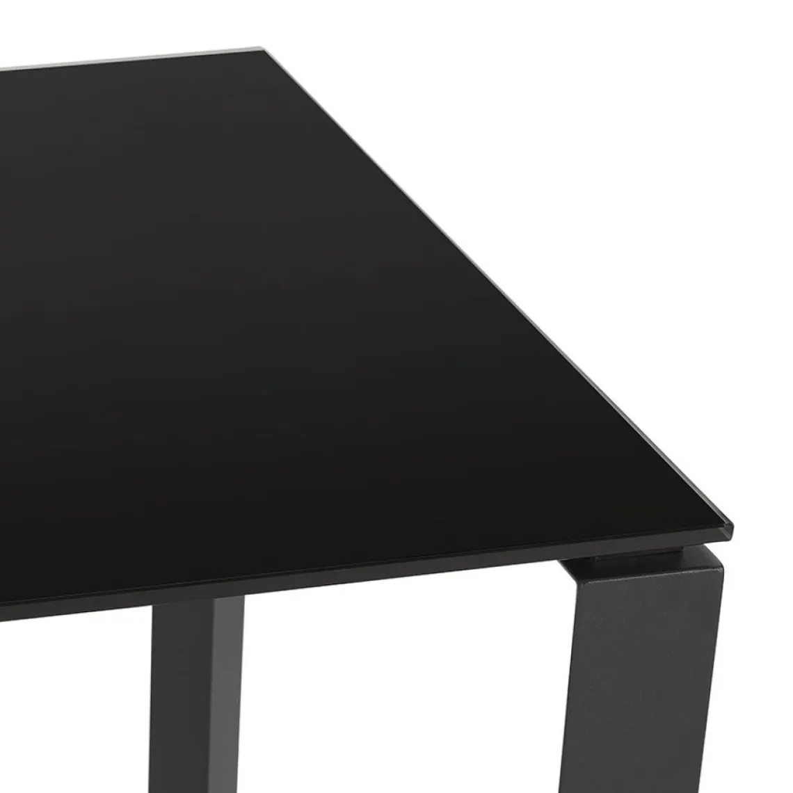 ALTEREGO Bureau droit design 'BAKUS' en verre et métal noir Outlet