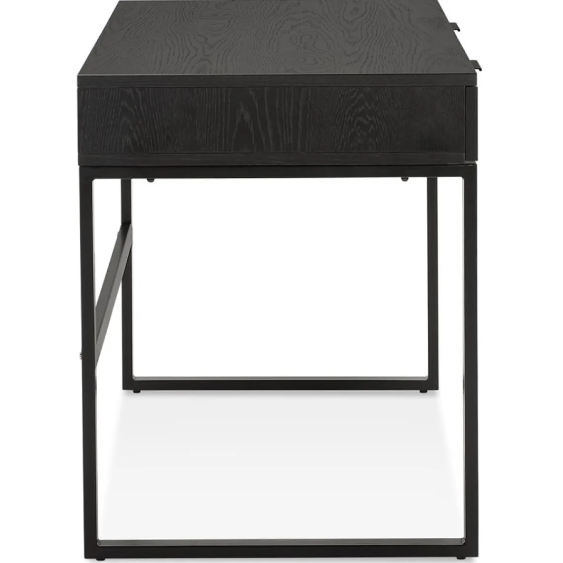 ALTEREGO Bureau droit design 'DOMINIK' en bois et métal noir