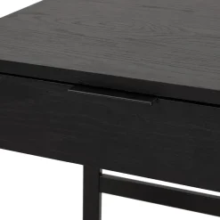 ALTEREGO Bureau droit design 'DOMINIK' en bois et métal noir