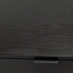 ALTEREGO Bureau droit design 'DOMINIK' en bois et métal noir