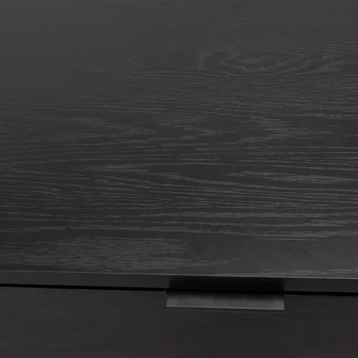 ALTEREGO Bureau droit design 'DOMINIK' en bois et métal noir