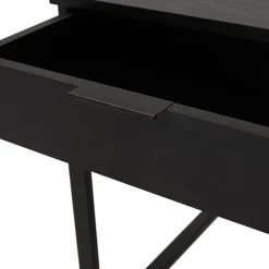 ALTEREGO Bureau droit design 'DOMINIK' en bois et métal noir