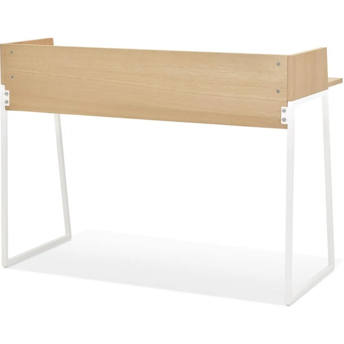 ALTEREGO Bureau droit design 'SALMON' en bois finition naturelle et métal blanc Online