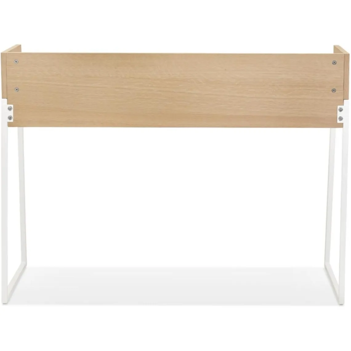 ALTEREGO Bureau droit design 'SALMON' en bois finition naturelle et métal blanc Online