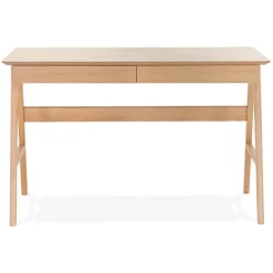 ALTEREGO Bureau droit design 'SIROKO' en bois naturel
