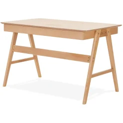 ALTEREGO Bureau droit design 'SIROKO' en bois naturel
