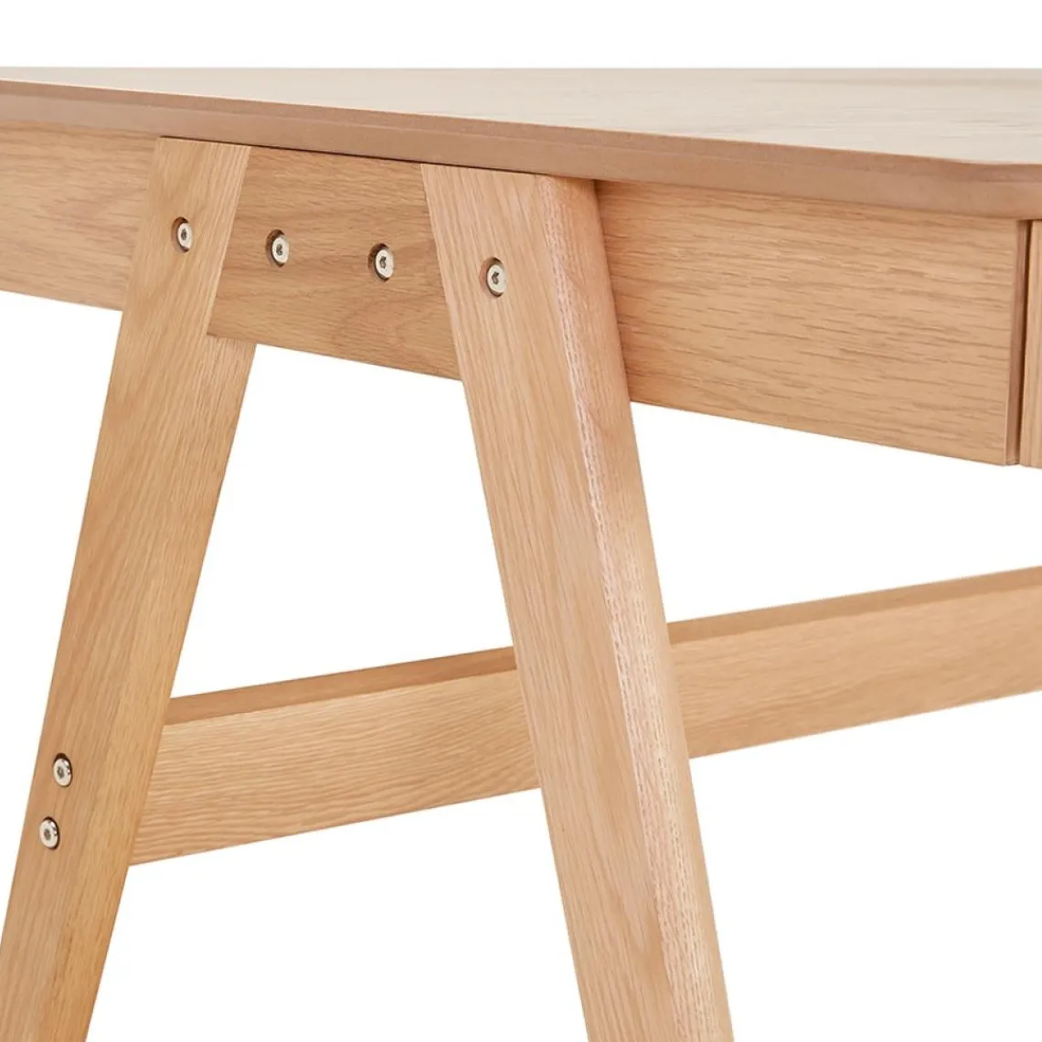 ALTEREGO Bureau droit design 'SIROKO' en bois naturel