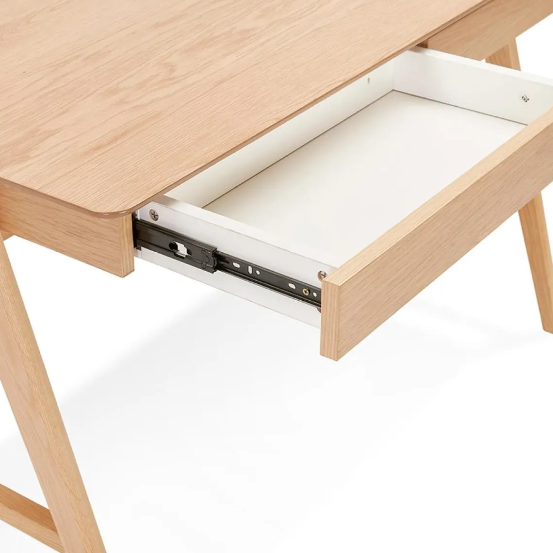 ALTEREGO Bureau droit design 'SIROKO' en bois naturel