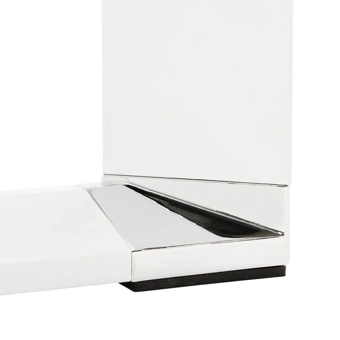 ALTEREGO Bureau droit design 'XLINE' en bois finition naturelle et métal blanc Best