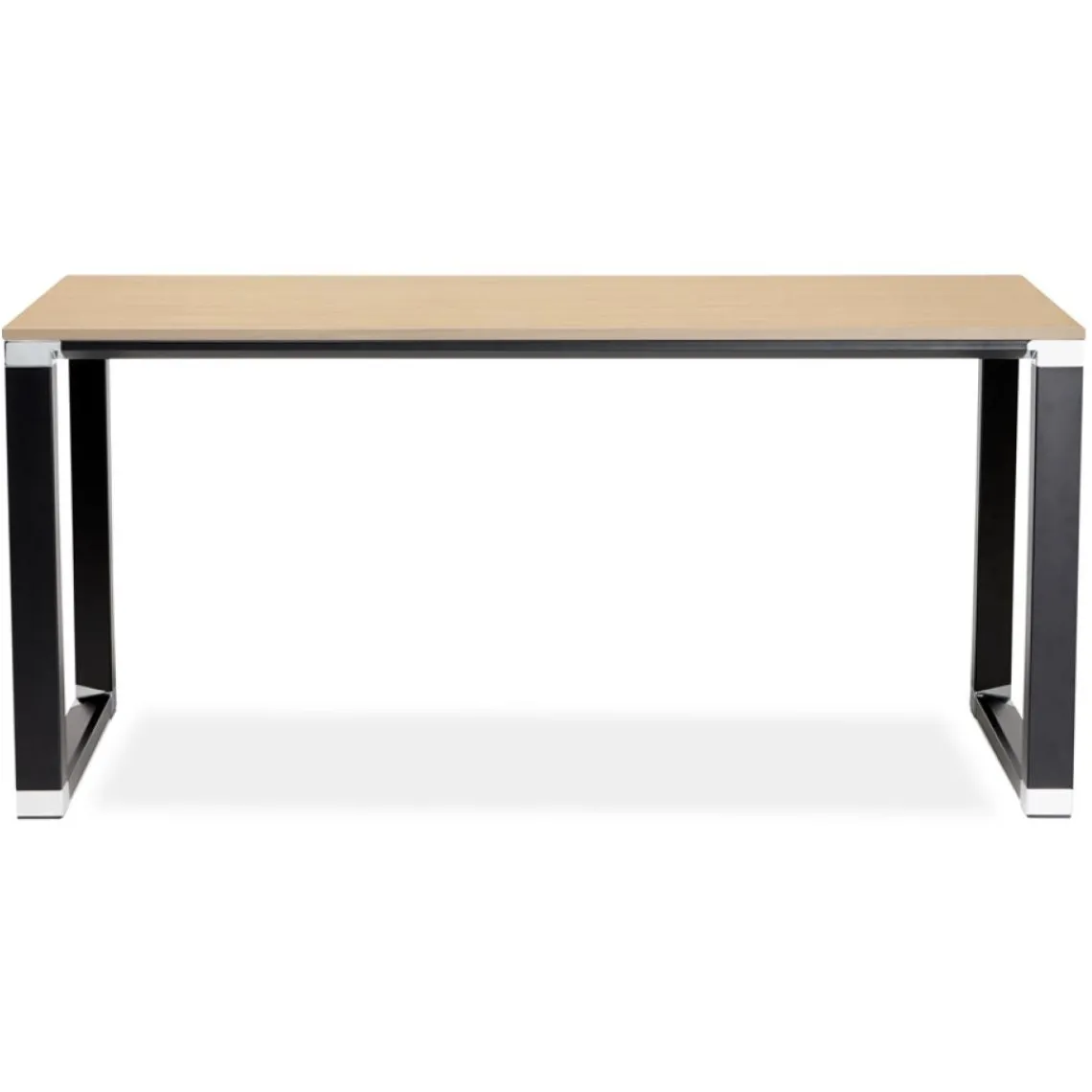 ALTEREGO Bureau droit design 'XLINE' en bois finition naturelle et métal noir Online