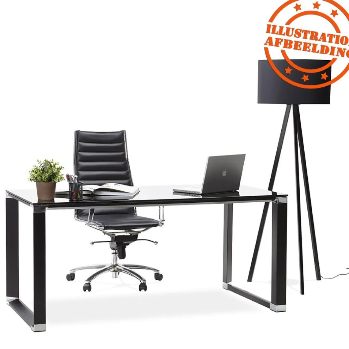 ALTEREGO Bureau droit design 'XLINE' en bois finition naturelle et métal noir Online