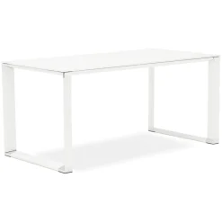 ALTEREGO Bureau droit design 'XLINE' en verre blanc Sale