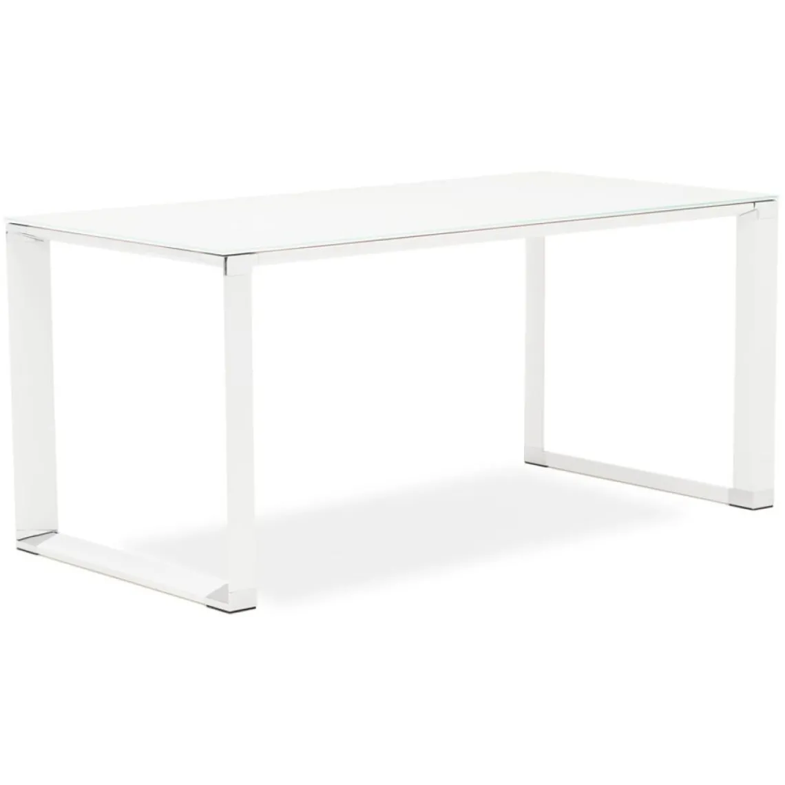 ALTEREGO Bureau droit design 'XLINE' en verre blanc Sale