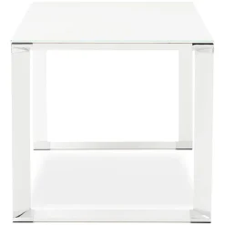 ALTEREGO Bureau droit design 'XLINE' en verre blanc Sale