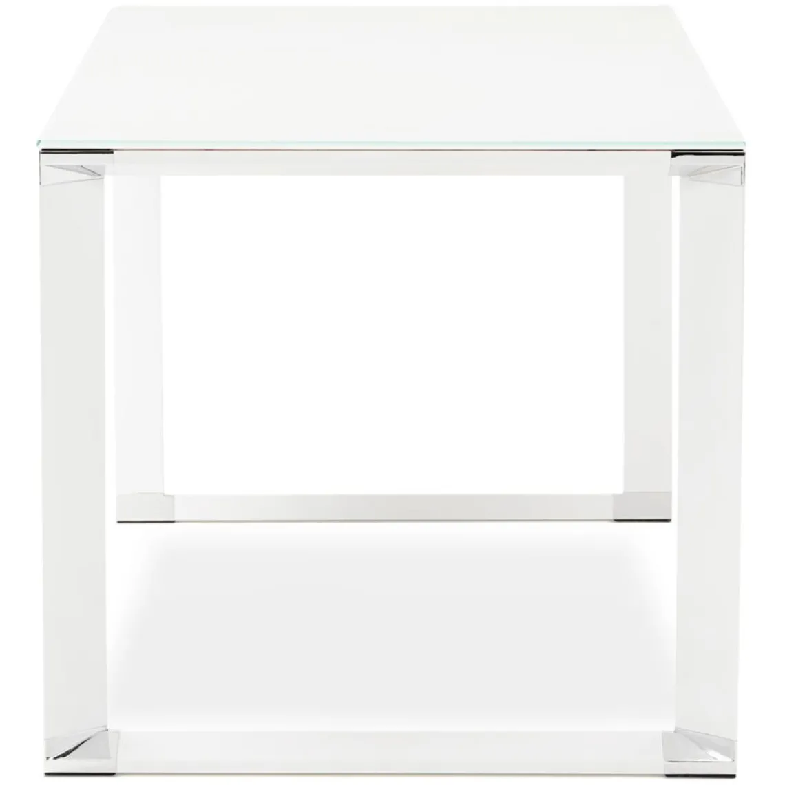 ALTEREGO Bureau droit design 'XLINE' en verre blanc Sale