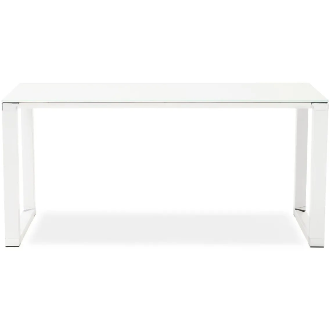 ALTEREGO Bureau droit design 'XLINE' en verre blanc Sale