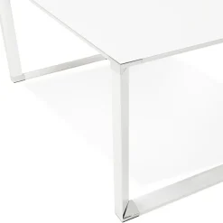 ALTEREGO Bureau droit design 'XLINE' en verre blanc Sale