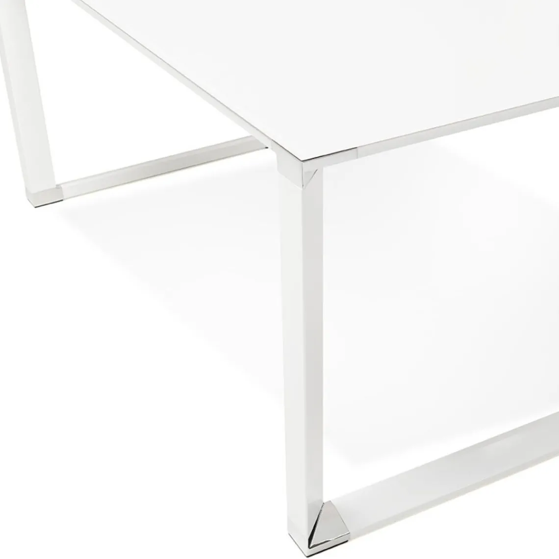 ALTEREGO Bureau droit design 'XLINE' en verre blanc Sale