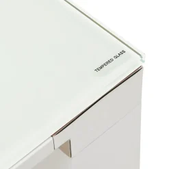 ALTEREGO Bureau droit design 'XLINE' en verre blanc Sale