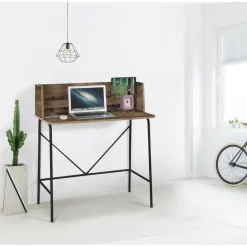 3S. x Home Bureau en métal noir et en bois de Style Industriel Marron Clearance