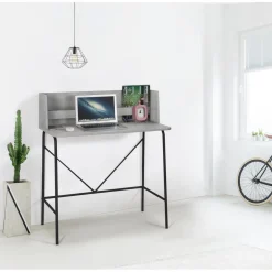 3S. x Home Bureau en métal noir et en bois clair de Style Industriel Gris Hot