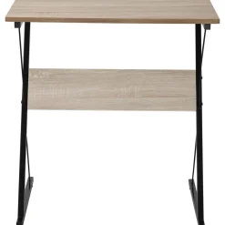 3S. x Home Bureau en métal noir et plateaux en bois marron Outlet