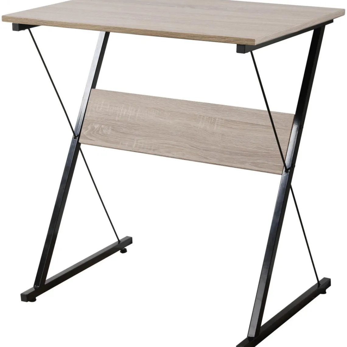 3S. x Home Bureau en métal noir et plateaux en bois marron Outlet