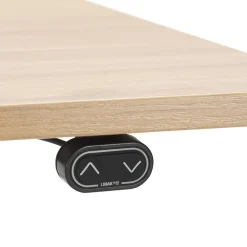 ALTEREGO Bureau ergonomique électrique 'TRONIK' noir avec plateau en bois finition naturelle Outlet