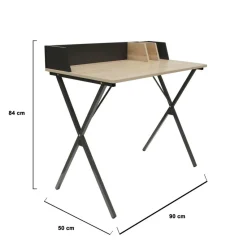 3S. x Home Bureau industriel Anthracite et bois DERRY