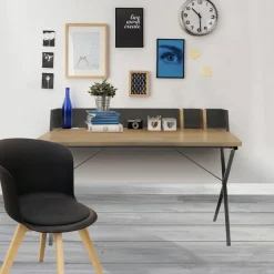 3S. x Home Bureau industriel Anthracite et bois DERRY