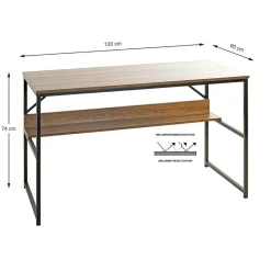 3S. x Home bureau métal laqué noir et chêne Outlet