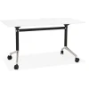 ALTEREGO Bureau pliable 'FLEXO' blanc sur roulettes New
