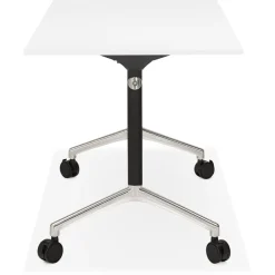 ALTEREGO Bureau pliable 'FLEXO' blanc sur roulettes New