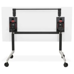 ALTEREGO Bureau pliable 'FLEXO' blanc sur roulettes New