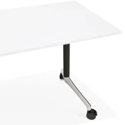 ALTEREGO Bureau pliable 'FLEXO' blanc sur roulettes New