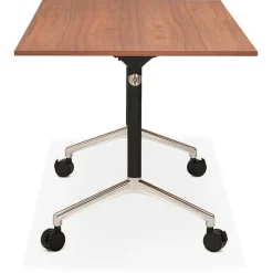 ALTEREGO Bureau pliable 'FLEXO' sur roulettes en bois finition Noyer
