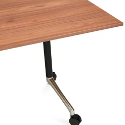 ALTEREGO Bureau pliable 'FLEXO' sur roulettes en bois finition Noyer