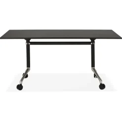 ALTEREGO Bureau pliant 'FLEXO' noir sur roulettes