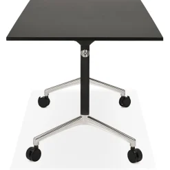 ALTEREGO Bureau pliant 'FLEXO' noir sur roulettes